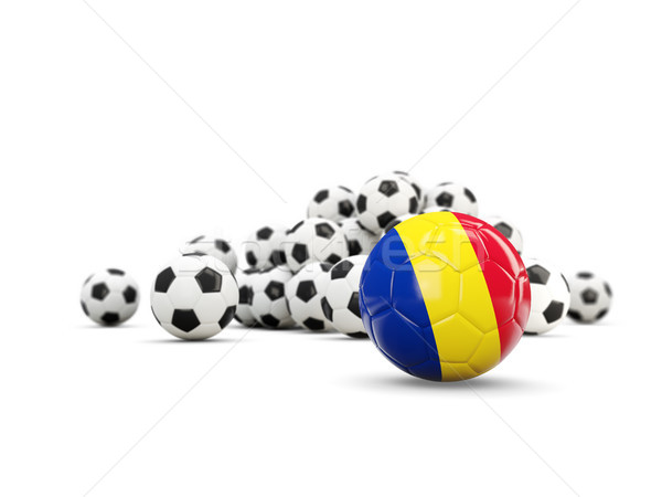 ストックフォト: サッカー · フラグ · 孤立した · 白 · 3次元の図 · スポーツ