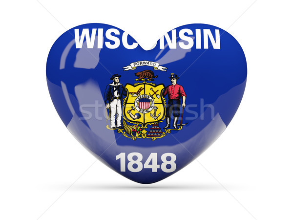 Flag of wisconsin, US state heart icon Stock photo © MikhailMishchenko