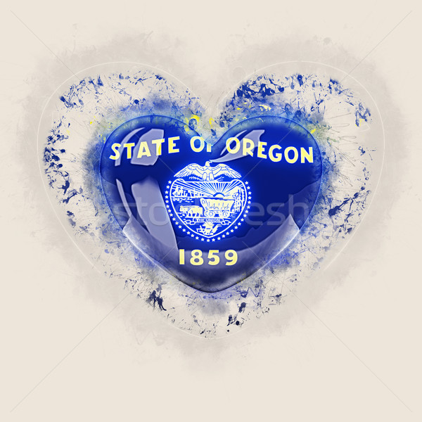 Oregon banderą grunge serca Stany Zjednoczone miejscowy Zdjęcia stock © MikhailMishchenko