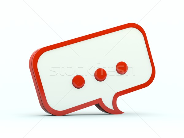 Mowy ikona czerwony projektu pomysł chat Zdjęcia stock © MikhailMishchenko