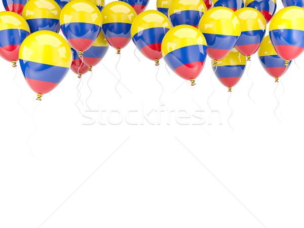 Stok fotoğraf: Balon · çerçeve · bayrak · Kolombiya · yalıtılmış · beyaz