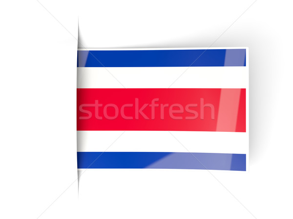 Praça etiqueta bandeira Costa Rica isolado branco Foto stock © MikhailMishchenko
