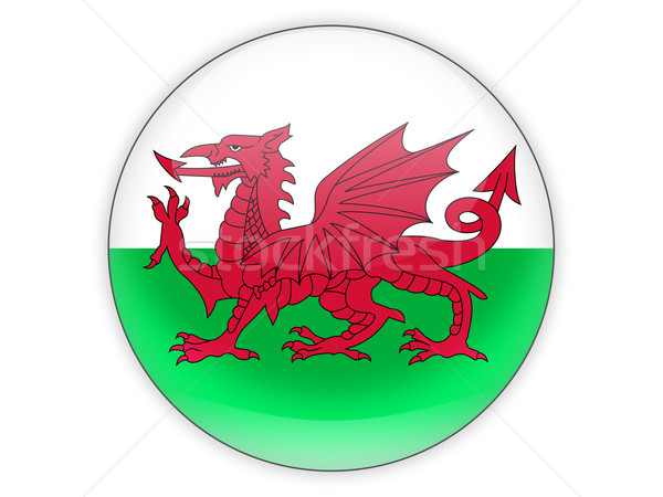 Stockfoto: Icon · vlag · wales · geïsoleerd · witte · reizen