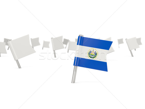 Square pin with flag of el salvador Stock photo © MikhailMishchenko