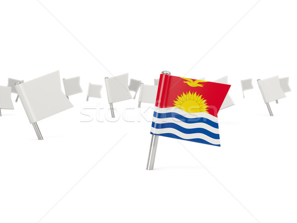 Praça pin bandeira Kiribati isolado branco Foto stock © MikhailMishchenko