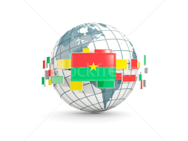 Globe with flag of burkina faso isolated on white Stock photo © MikhailMishchenko