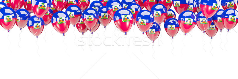 Foto stock: Balões · quadro · bandeira · Haiti · isolado · branco