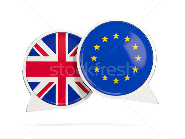 Chat buborékok EU izolált fehér 3d illusztráció Stock fotó © MikhailMishchenko
