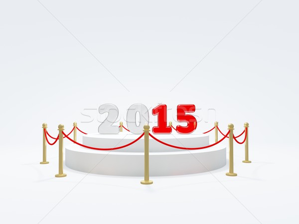 2015 nowy rok symbol podium odizolowany biały Zdjęcia stock © MikhailMishchenko