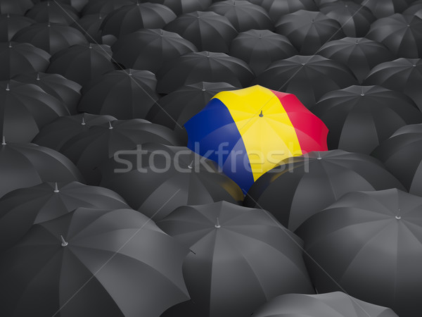 Guarda-chuva bandeira Chade preto guarda-chuvas viajar Foto stock © MikhailMishchenko