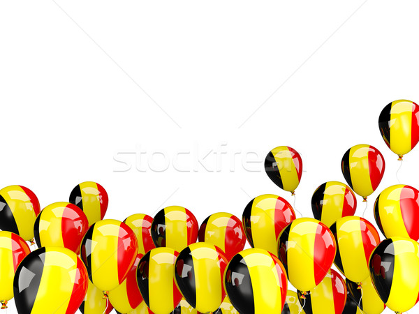 Vuelo globos bandera Bélgica aislado blanco Foto stock © MikhailMishchenko