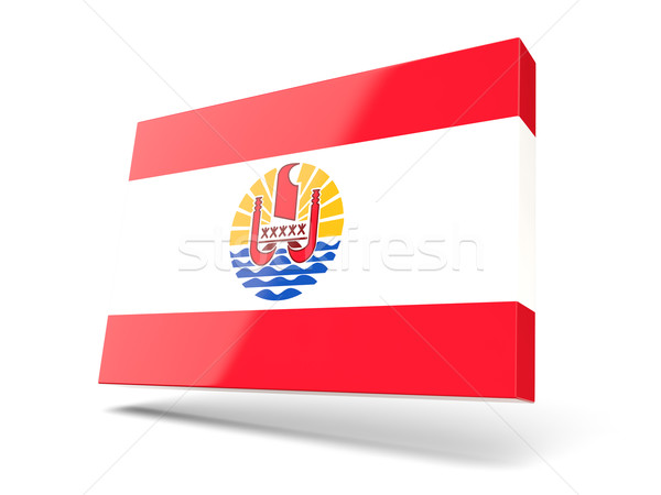 Kare ikon bayrak fransız polinezya yalıtılmış Stok fotoğraf © MikhailMishchenko