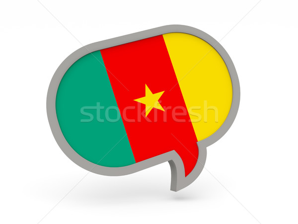 Conversar ícone bandeira Camarões isolado branco Foto stock © MikhailMishchenko