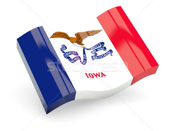Flag of iowa, US state wave icon Stock photo © MikhailMishchenko