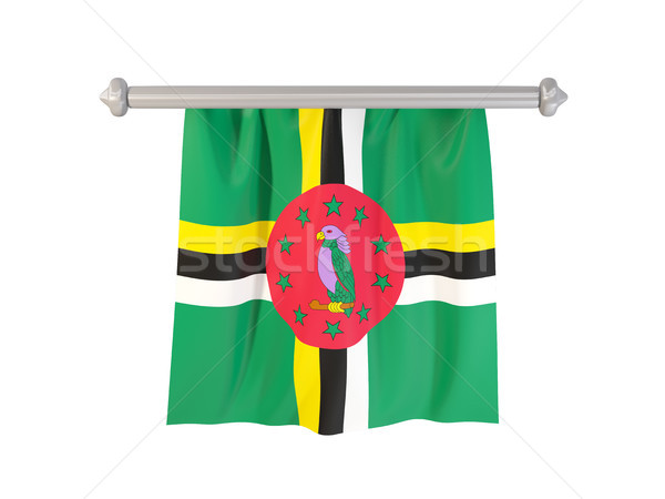 Bandeira Dominica isolado branco ilustração 3d etiqueta Foto stock © MikhailMishchenko