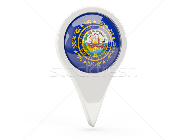 Round flag pin with flag of new hampshire. United states local f Stock photo © MikhailMishchenko