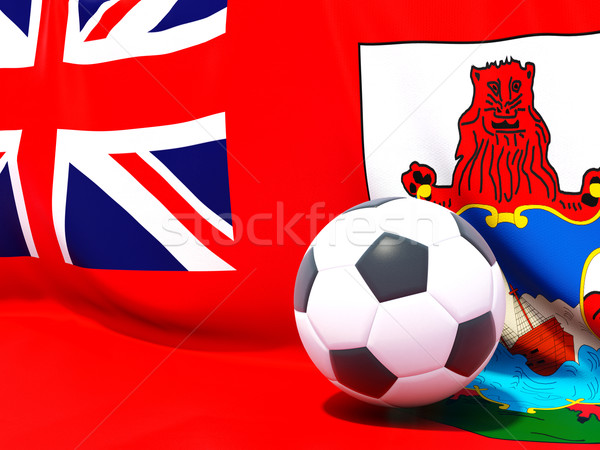 Stock photo: Flag of bermuda with football in front of it