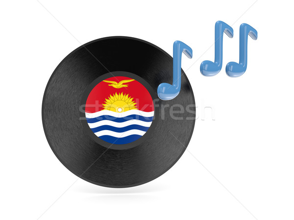 Vinyle disque pavillon Kiribati isolé blanche [[stock_photo]] © MikhailMishchenko