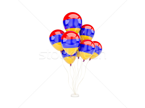 Flying balloons with flag of armenia Stock photo © MikhailMishchenko