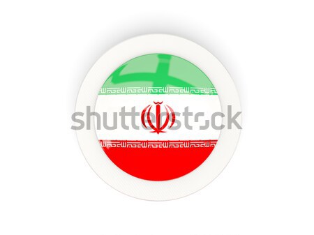 Gomb zászló Irán fém keret utazás Stock fotó © MikhailMishchenko
