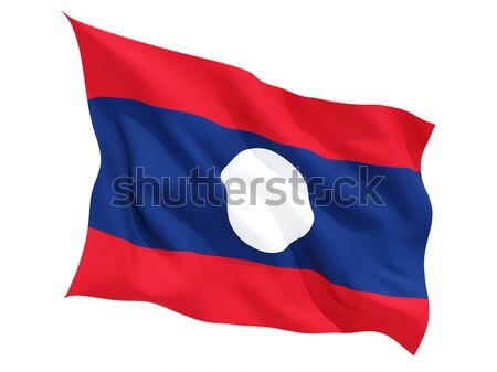 Bandiera Laos isolato bianco Foto d'archivio © MikhailMishchenko