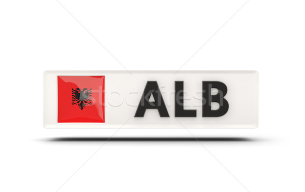 Praça ícone bandeira Albânia iso código Foto stock © MikhailMishchenko