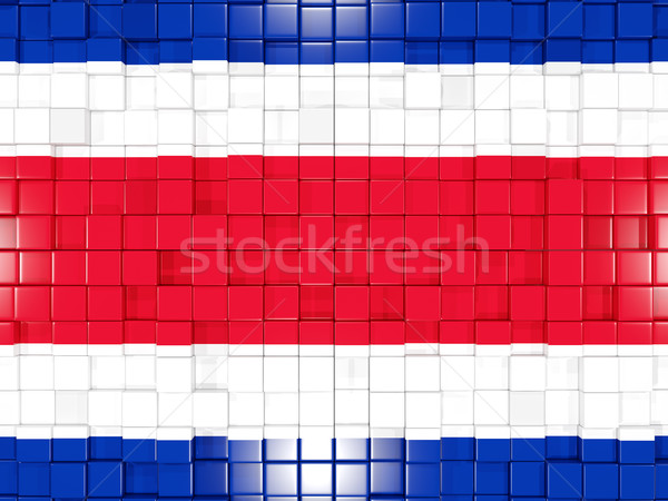 Foto stock: Praça · bandeira · Costa · Rica · 3D · mosaico