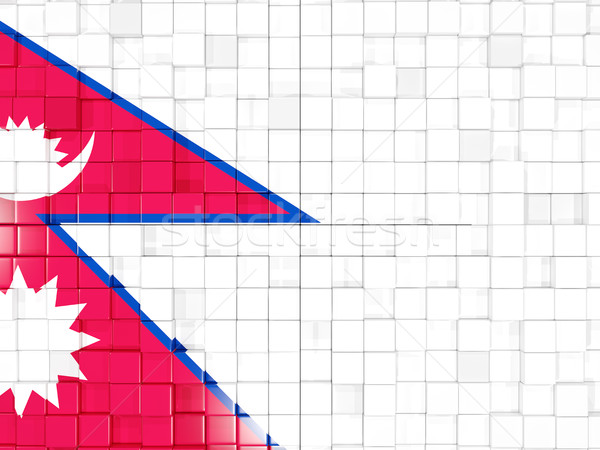 Foto stock: Cuadrados · bandera · Nepal · 3d · mosaico