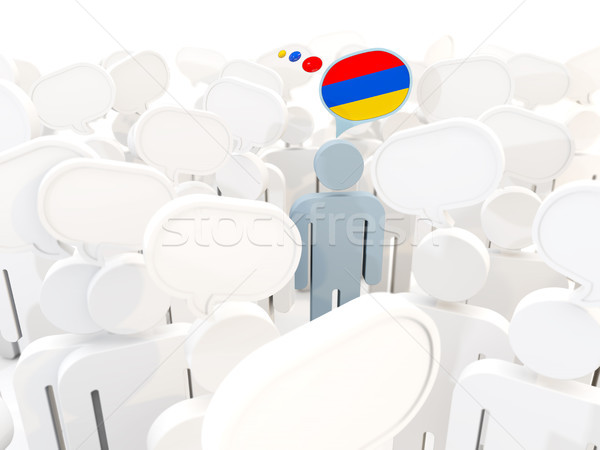 Man with flag of armenia in a crowd Stock photo © MikhailMishchenko
