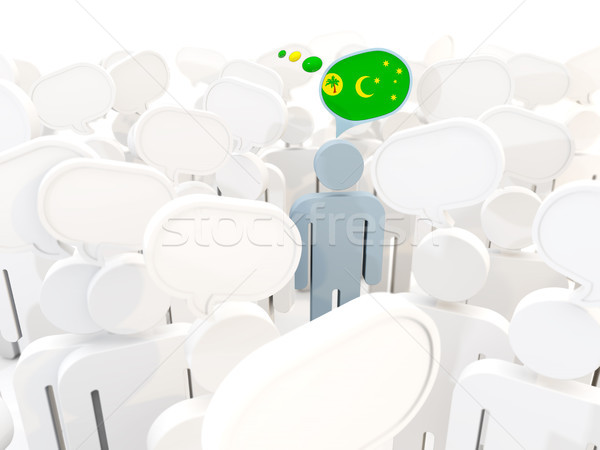Man with flag of cocos islands in a crowd Stock photo © MikhailMishchenko