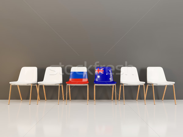Chairs with flag of Russia and australia Stock photo © MikhailMishchenko