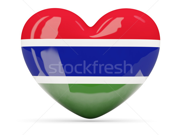 Heart shaped icon with flag of gambia Stock photo © MikhailMishchenko