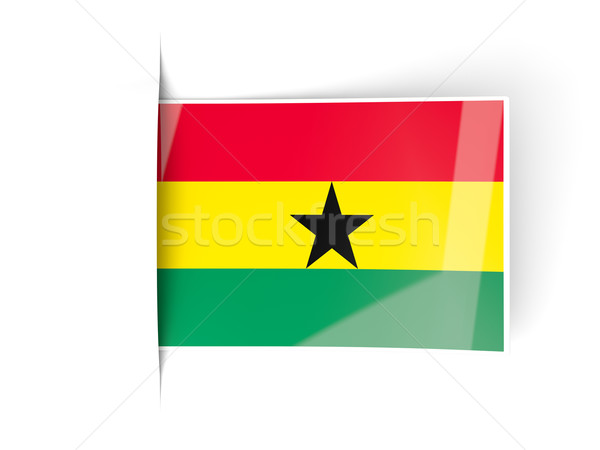 Zdjęcia stock: Placu · etykiety · banderą · Ghana · odizolowany · biały