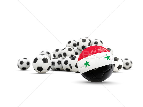 Football with flag of syria isolated on white Stock photo © MikhailMishchenko