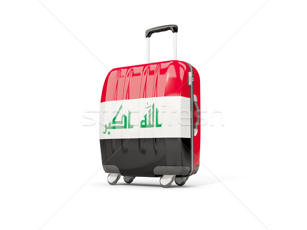 Stockfoto: Bagage · vlag · koffer · geïsoleerd · witte · 3d · illustration