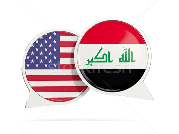 Chat buborékok USA Irak izolált fehér Stock fotó © MikhailMishchenko