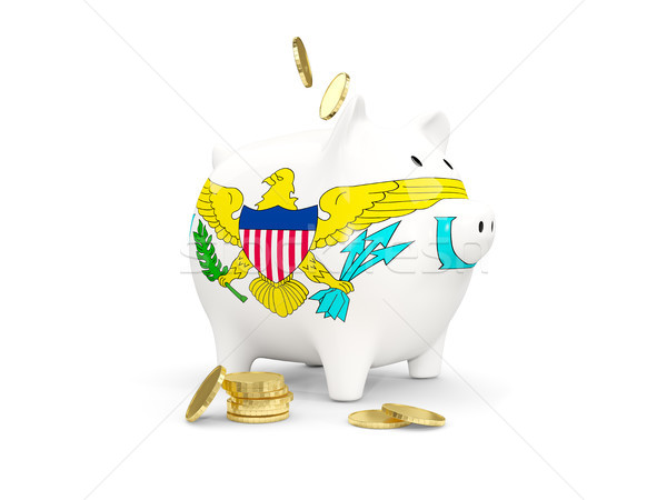 Fett Sparschwein Virgin Islands Geld isoliert weiß Stock foto © MikhailMishchenko