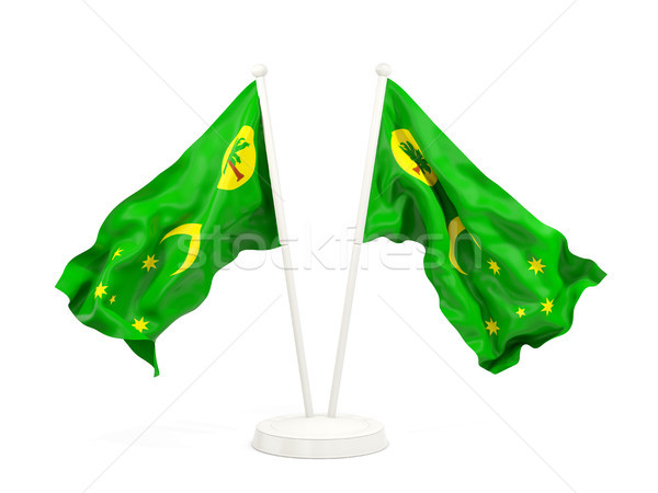 Two waving flags of cocos islands Stock photo © MikhailMishchenko