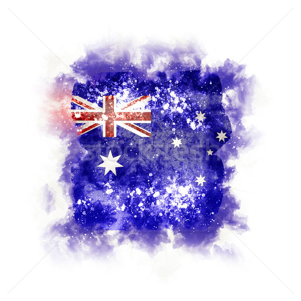 Stok fotoğraf: Kare · grunge · bayrak · Avustralya · 3d · illustration · Retro