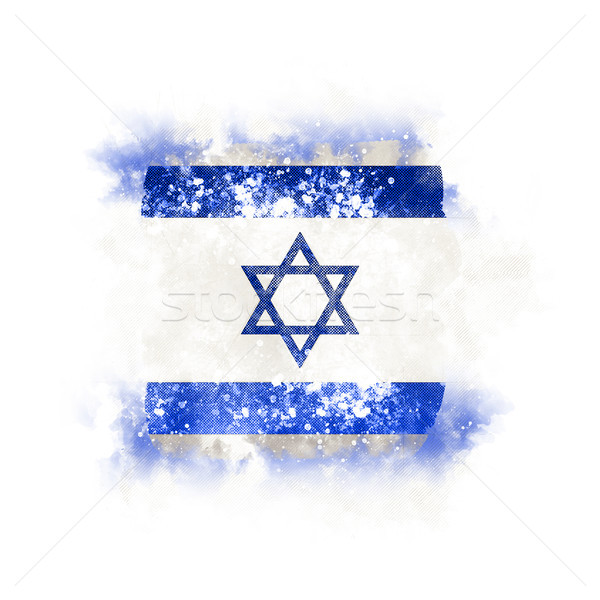 Square grunge flag of israel Stock photo © MikhailMishchenko