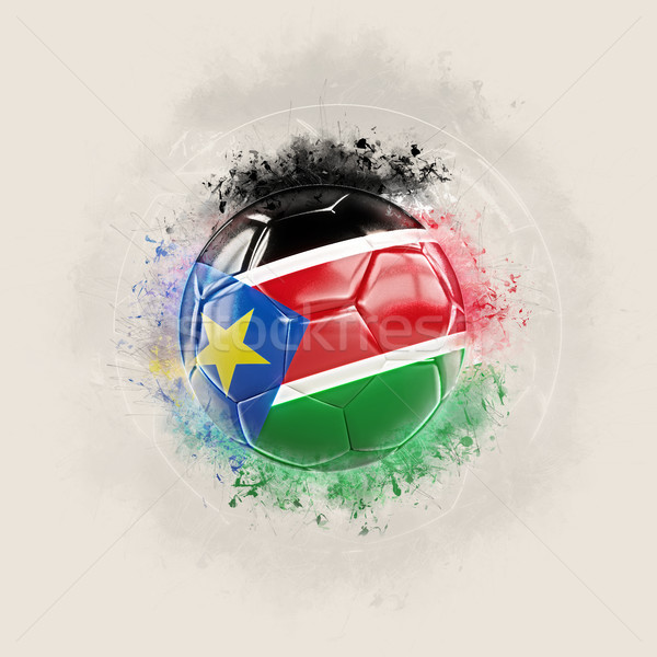 Grunge football with flag of south sudan Stock photo © MikhailMishchenko