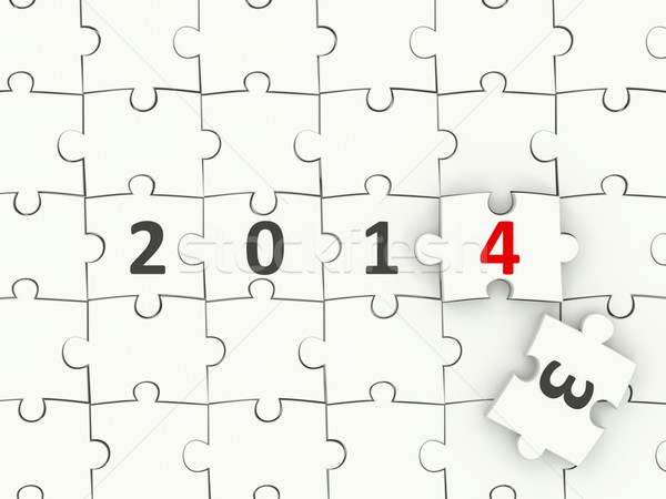 2014 New year symbol on puzzle Stock photo © MikhailMishchenko