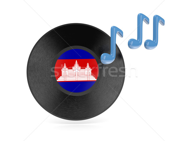 Vinyl disk with flag of cambodia Stock photo © MikhailMishchenko