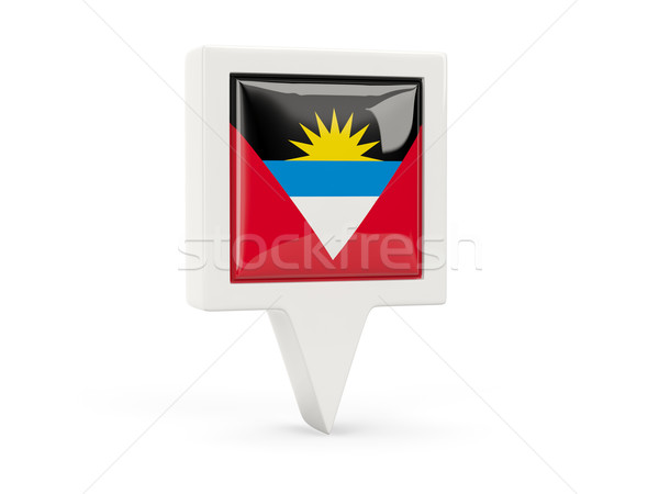 Square flag icon of antigua and barbuda Stock photo © MikhailMishchenko