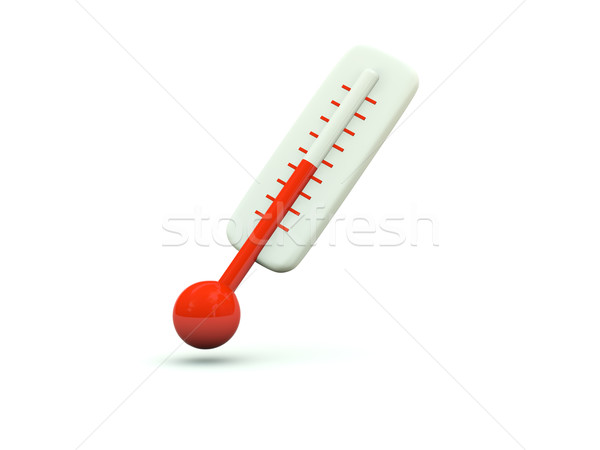 Termômetro ícone vermelho médico medicina branco Foto stock © MikhailMishchenko