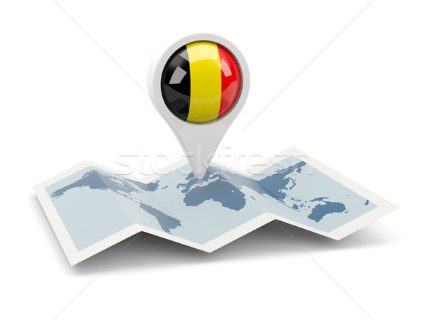 Round pin with flag of belgium Stock photo © MikhailMishchenko