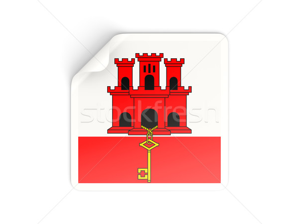 Square sticker with flag of gibraltar Stock photo © MikhailMishchenko