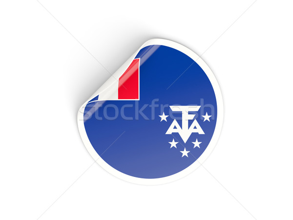 Etiqueta bandera francés meridional aislado blanco Foto stock © MikhailMishchenko