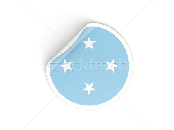 Etiqueta bandera Micronesia aislado blanco viaje Foto stock © MikhailMishchenko