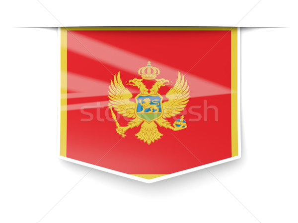 Vierkante label vlag Montenegro geïsoleerd witte Stockfoto © MikhailMishchenko